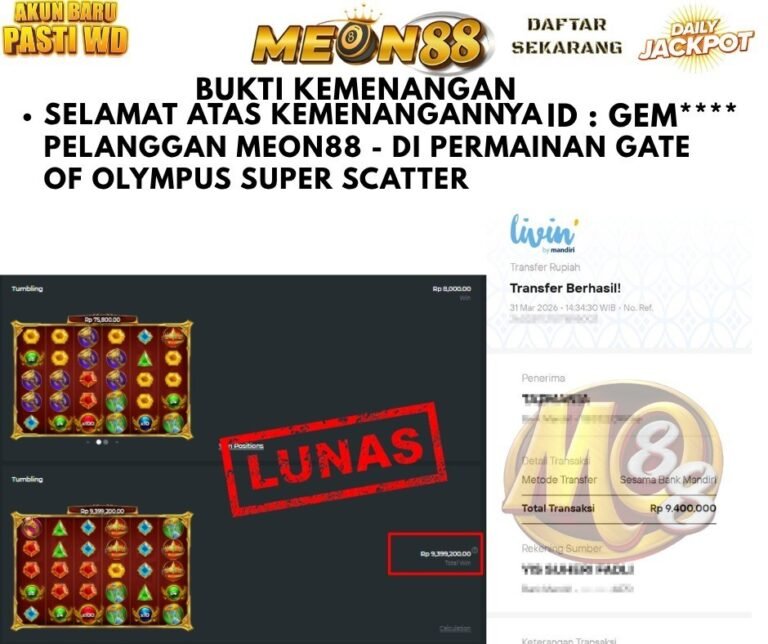 Statistik Pembayaran JP Meon88 32