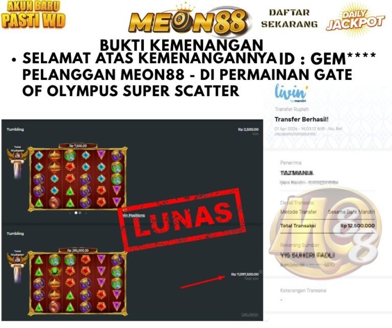 Halaman Informasi  Pembayaran JP Meon88 31